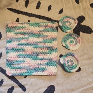 Crochet Makeup Remover Pads Set - Multicolor